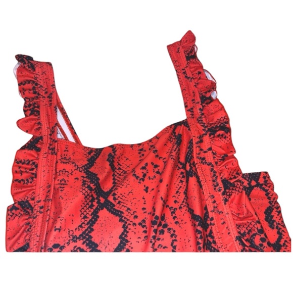 SHEIN Red Snakeskin Swimsuit - Picture 5 of 6